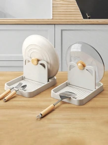 1pc Multi-Function Kitchen Utensil Holder Wall Mount Rack Spoon Ladle Mat,Kitchen,Christmas Gift