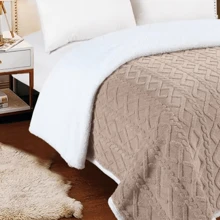 1pc Double-Sided Taffeta Blanket, Warm Thickened Fleece Solid Color Blanket, Soft Warm Throw Blanket Nap Blanket For Couch Sofa Office Bed Camping Travel, Multi-Purpose Gift Blanket For All Season