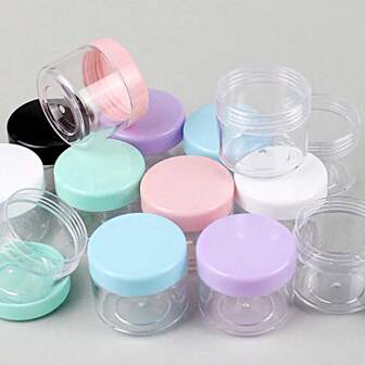 2Pcs Cosmetic Jar Small Empty Refillable Plastic Container Eyeshadow Makeup Face Cream Jar Jewelry Boxes
