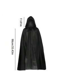 Halloween Costume Adult Wizard Cloak Robe Sorcerer Vampire Black Cape Shawl Halloween Decoration - 120cm - View 5