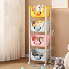 Household Trolley Rack Snack Rack,Floor-Standing Mobile Trolley, Plastic Ultra-Thin Storage Rack, Home Organization And Storage Supplies,  Mobile Trolley Storage And Organization Rack
