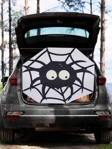 1 件恐怖万圣节外星人惊悚卡通幽灵蜘蛛背景、汽车后备箱节日装饰横幅、门廊横幅标志、闹鬼之夜氛围营造器、主题派对、摄影道具、房间/墙壁/家居/卧室装饰 - 彩色 - 查看 5