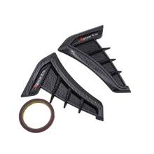 1 par de rejillas laterales universales para guardabarros de automóvil, adhesivo decorativo de cubierta de toma de aire de color fibra de carbono - Negro: talla única - Ver 11