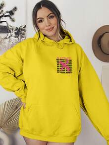 Blouse Moletom Be Authentic Oversid Print Streetwear CANGURU 1207 Fluxo Fx - 黃色 - 查看 3