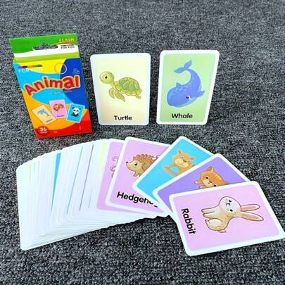 36pcs/Set Flashcards, 36pcs Toddler Flashcards, Alphabet, Animals, Fruits, Colors And Body Parts, Common Words Flashcards, Fun Learning Educational Flashcards For Kids To Learn Body Parts - 36 Picture Cards, Great Value Pack, Preschool Common Vocabulary Flashcards, Alphabet, Numbers, Shapes, Colors, Early Learning Flashcards For Preschoolers.