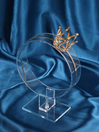 شريط شعر بتصميم قلب مرصع بالراين الذهبي مناسب للنساء والبنات ، تاج لامع ، اكسسوارات شعر لامعة ، اكسسوارات شعر معدنية رومانسية ، لوازم حزب عيد الحب