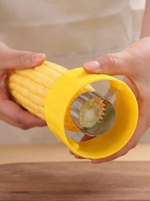 1 件装不锈钢玉米剥皮器不锈钢玉米粒去除器，塑料蔬菜削皮器，方便备餐的厨房小工具，高效玉米棒剥皮器，家庭厨房工具 - 彩色 - 查看 4