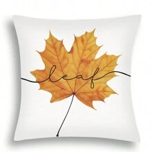4 pièces/1 pièce Taie d'oreiller avec motif de camion de citrouille à carreaux d'automne et de gnome, décoration de Thanksgiving pour canapé et coussin