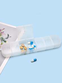 1入便攜式藥盒，7天每週藥物分發器、維生素盒，大容量7天每週個別包裝密封長藥盒、便攜式藥盒、收納盒，組織箱7個每日分隔口，每周劑量容器，持有人分發器，適用於、維生素和魚肝油，分隔式便攜式旅行藥盒，安全收納每日用量，送給父母的禮物 - 彩色 - 查看 9