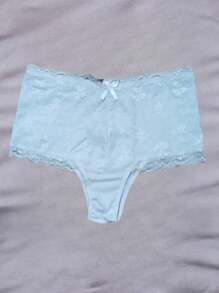 Kit 3 Lace Strap Panties Romantic High Waist Sensual Comfort High Waistband Women's Lingerie - 彩色 - 查看 3