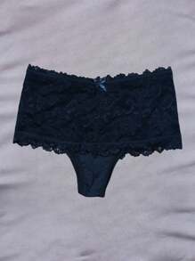 Kit 3 Lace Strap Panties Romantic High Waist Sensual Comfort High Waistband Women's Lingerie - 彩色 - 查看 6