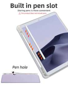 3 件 iPad 保护套 - 2 件高清钢化玻璃屏幕保护膜 + 1 件薰衣草色平板电脑保护套，带 3 折支架、睡眠/唤醒、简约/休闲/经典设计 - 兼容 iPad Mini4/Mini5/Mini6/9.7/10.2/10.5/Air4/Air5/10.9/11 英寸/10 代/iPad Air 11 英寸 (M2) - 2024 款 Apple 型号 - 蒟蒻紫 - 查看 5