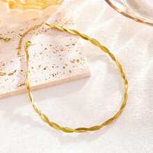 SET 2 PIECE Bracelet And Necklace European And American Temperament, High Quality K Gold Cross Titanium Steel Necklace Women's Suit, Ins Tide Internet Celebrity, Cold Wind, Clavicle Necklace - Vàng - Xem 7