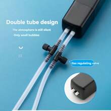 水族箱空气泵，紧凑型氧气泵，1 套氧气泵，双管设计迷你水族箱空气泵套件，超静音 USB 充电鱼缸泵