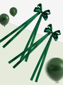 2 pezzi Accessori per capelli alla moda da 4,5 pollici, fiocco con nappe, fermagli per capelli a fiocco per ragazze, adatti per vacanze, feste, scuola e altre occasioni - Verde Scuro - Visualizzare 2