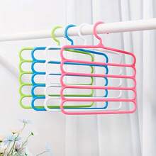 3 piezas Estantería multiusos de 5 niveles, estantería de 5 niveles de plástico para bufandas, estantería colgante para pantalones del armario, soporte de almacenamiento para bufandas y corbatas (color aleatorio) - Multicolor - Ver 5