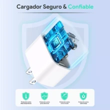 Cargador Turbo 3a 20w Carga Rápida Compatible con iPhone XS/XR/11/12/13/14 Cargador Tipo C con Cable IP 1Hora GAR154 - Tipo de Enchufe A USA (110-127V) - Ver 3