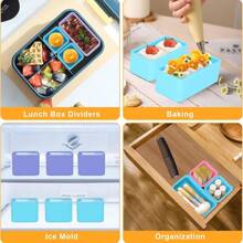 6pcs Silicone Lunch Box Dividers, Bento Lunch Box Containers With Lid, Food Safe Salad Dressing Container, Reusable Snack & Condiment Containers, Home Decoration, Christmas Gifts, Home Gifts, Room Decoration - Color Mixing - View 7