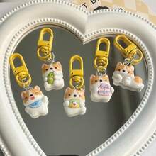 1pc Cute Corgi Keychain Adorable Sweet Girl Japanese Style Accessory Gift - Multicolor - View 12