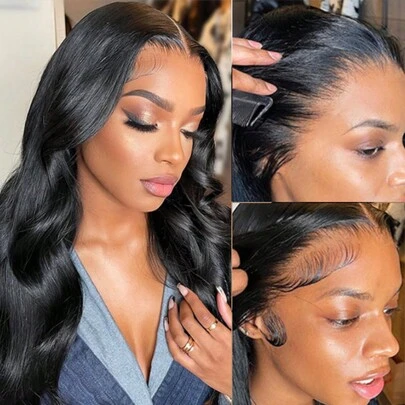  7"X5" Wavy Curly Lace Front Wig, Pre-Bleached, Pre-Plucked, Pre-Cut Lace Front Wig, Human Hair, No Glue Needed, Easy To Wear, Women's Human Hair Wig, Unice Hair