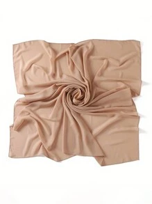 1 件女士长袍配饰经典简约纯色 43 英寸方形雪纺头巾，休闲优雅围巾披肩日常使用防晒 - A - 查看 19