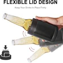 3 In 1 Can And Beer Bottle Insulator, Double Wall Stainless Steel Insulated Can Cooler, Beer Bottle Holder 12oz 14oz 17oz