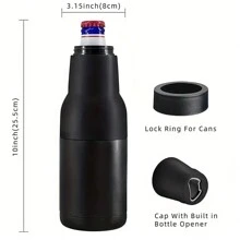 3 In 1 Can And Beer Bottle Insulator, Double Wall Stainless Steel Insulated Can Cooler, Beer Bottle Holder 12oz 14oz 17oz