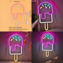 1PC 5V USB Cool Super Bright Popsicle Pizza Good Vibes With Cloud Finger Heart Coffee Cup Earphone Rose Flower Gamer Money Pocket Game Zone LED Wall Neon Sign Night Light For Rock Music Room Party Coffee Shop Cold Drink Game Room Flower Cloth Store Party BAR Decoration Gifts