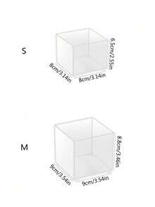 1pc  Transparent Plastic Square Vase, Hydroponic Plant Container For Home, Office, Dining Room Decor - Transparent - View 2