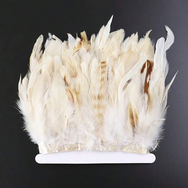 1m Borde de tela blanca con borla esponjosa de 4-6 pulgadas, suministros de costura para manualidades, vestido de novia, decoración de fiesta, cinta de plumas DIY