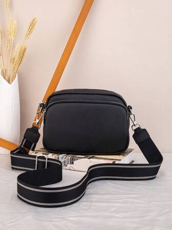 时尚女士多层方形 PU 皮革斜挎包，复古优雅，优质宽肩带，大容量，全新设计