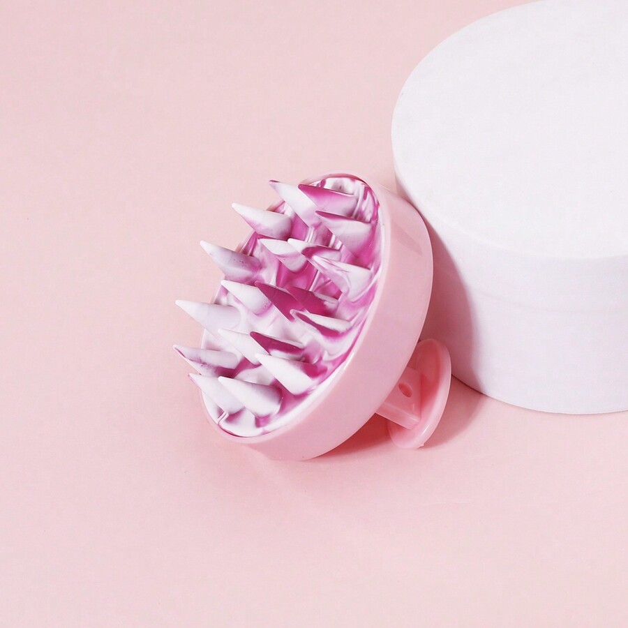 Hair Massager Shampoo Brush, Textured Painted Pattern, Soft Silicone