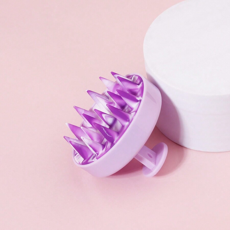 Hair Massager Shampoo Brush, Textured Painted Pattern, Soft Silicone