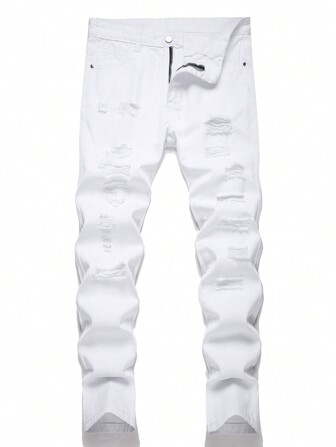 Teen Boy Distressed White Denim Jeans