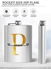 1 Cái Tên Tùy Chỉnh Nồi Rượu 8 Oz Hộp Đựng Bình Đeo Hông Hộp Đựng Rượu Rượu Flagon Dành Cho Du Lịch Di Động Chống Rò Rỉ Giá Đựng Chai Rượu Bằng Thép Không Gỉ Phụ Kiện Đồ Uống Rượu Whisky Có Tên Tùy Chỉnh Được Cá Nhân Hóa Tự Làm Bất Kỳ Mẫu Chữ Cái Nào - Bạc - Xem 4