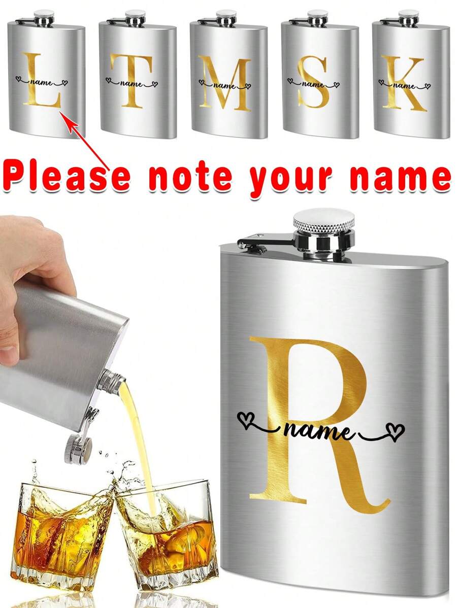 1 Cái Tên Tùy Chỉnh Nồi Rượu 8 Oz Hộp Đựng Bình Đeo Hông Hộp Đựng Rượu Rượu Flagon Dành Cho Du Lịch Di Động Chống Rò Rỉ Giá Đựng Chai Rượu Bằng Thép Không Gỉ Phụ Kiện Đồ Uống Rượu Whisky Có Tên Tùy Chỉnh Được Cá Nhân Hóa Tự Làm Bất Kỳ Mẫu Chữ Cái Nào - Bạc - Xem 1