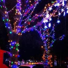 1 Peça Conjunto de Bateria Pacote Alimentação LED 3m/6m/10m Luzes de Árvore de Natal para Festa das Estrelas Dia Inteiro, Luzes Decorativas Pendentes, À Prova D'água para Uso Externo, Centros Comerciais, Luzes Decorativas de Casamento (Cor) - Branco - Visão 6