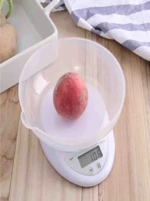 Bascula Gramera Con Tazon De cocina 5Kg Frutas Verduras Condimentos joyeria - Blanco - Ver 1