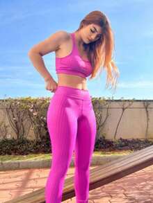 Women Sports Leggings - Màu tím - Xem 1