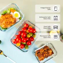 [10-PACK] High Borosilicate Glass Meal Prep Containers With Steam Vent, Food Storage Containers With Airtight Lids, For Home Kitchen Office Lunch Portion Control - 藍綠 - 查看 3