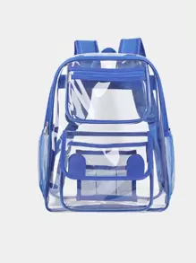 1 pieza Mochila transparente portátil de PVC, bolsa de viaje deportiva impermeable para la playa, bolsa de viaje de gran capacidad de múltiples compartimentos informal para conciertos, estadios, deportes al aire libre, conciertos, eventos, bolsos de hombro transparentes impermeable para mujeres, perfecto para el verano, vacaciones y playa, bolsa transparente impermeable y a prueba de arena, bolsa de almacenamiento transparente clara para picnics de playa y deportes, bolsa escolar transparente clara para mujeres y hombres