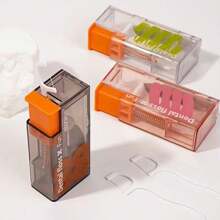 1pc Dispenser Floss Holder With Storage Box, Convenient Oral Care Solution, Dental Floss Pick Organizer - Multicolor - View 1
