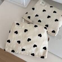 1 Túi Đựng Đồ Trang Điểm Cơm Trắng Đen Túi Đựng Mỹ Phẩm Tình Yêu Chống Thấm Nước, Hộp Son Môi, Túi Đựng Đồ Trang Điểm Cho Nữ, Túi Nhỏ Bảo Quản Hộp Trang Điểm, Túi Du Lịch Cho Nữ, Hộp Bút Chì Hộp Đựng Cọ Trang Điểm Dung Tích Lớn Hàng Ngày Túi Đựng Đồ Vệ Sinh Du Lịch Túi Đựng Đồ Trang Điểm, Túi Đựng Bút Chì - Đen và trắng - Xem 4