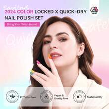 SAVILAND 39pcs Nail Polish Set: 36 Winter Colors Red Air Quick Dry Finger Nail Polish Kit, Glitter Regular Toe Polish Non Gel With Top Base Polish Coat For Women Nail Art Design Home - 36件指甲油套裝 - 查看 7