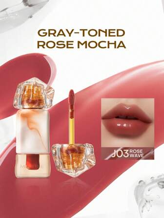 MISTINE Brillo de labios jugoso Thai Latte, gelatina hidratante para labios impregnado con ácido hialurónico, vitamina E, pigmento intenso con acabado luminoso, no pegajoso, resistente a manchas, resistente al agua, con sensación ligera. 1 paquete 2.6g