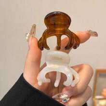 1个黑色和红色亚克力大爪章鱼发夹，适用于高马尾辫，可作发夹、发卡、发饰、抓发夹、发卡、发饰夹，秋冬季女士度假装扮及夏季装扮的爪夹发饰 - 彩色 - 查看 8