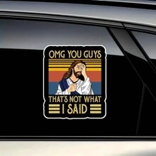 3 件“OMG 你们这不是我说的”贴纸，有趣的耶稣贴纸礼物装饰图形适用于旅行行李窗笔记本电脑瓶玻璃杯日记墙汽车头盔保险杠 - 彩色 - 查看 1