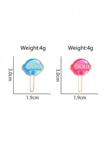 1 Ghim cài áo Lollipop màu xanh và hồng sáng tạo ngộ nghĩnh "Suckit", Huy hiệu hoạt hình cho quần áo, ba lô, phụ kiện trang sức thời trang cho nam và nữ - kẹo mút - Xem 5