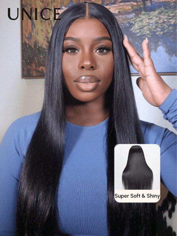 Unice Wigs Pre Everything Frontal Wig Pre Bleached Pre Cut 13x4 Lace Front Wig Straight Lace Front Wig Human Hair Wigs Plucked For Women UNice Hair
