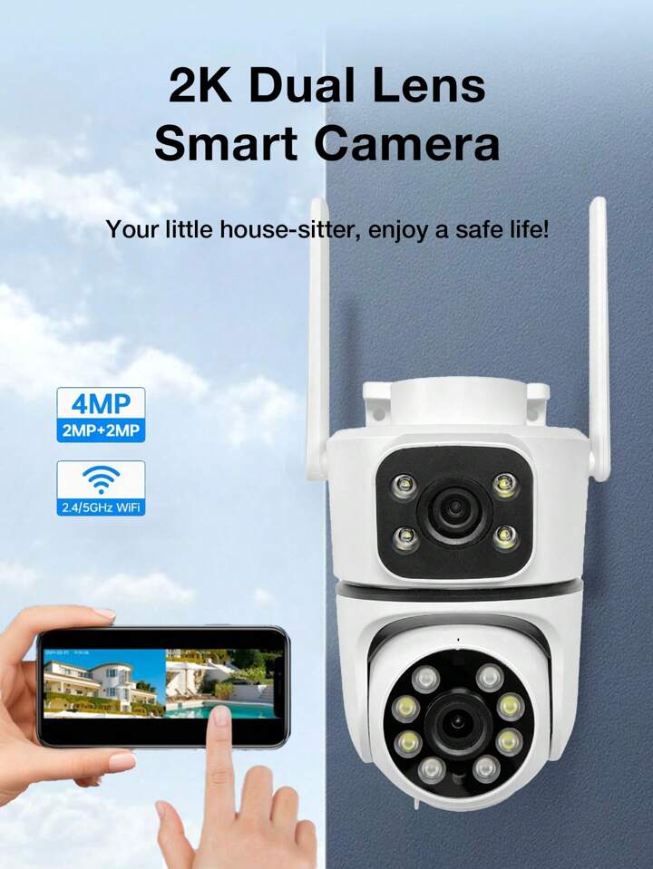 防犯カメラ 屋外 監視カメラ 2K+ 回転機能 暗視 防水 人物検知 通知